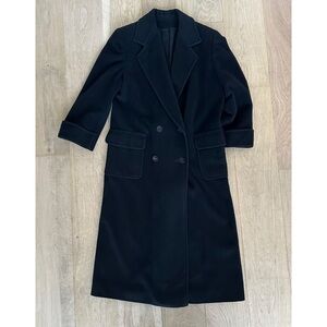Regency Camel Hair Saks Fifth Avenue Black Long Maxi Wool Overcoat Vintage